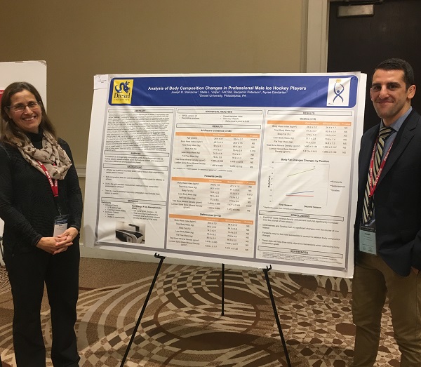 Joseph Stanzione from the Department of Nutrition Sciences presented his abstract entitled “Analysis of Body Composition Changes in Professional Male Ice Hockey Players”